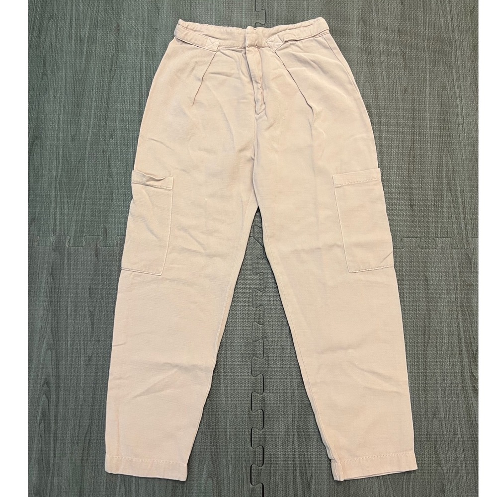 Zara Kids Light Pink‎ Cargo Tapered Pants Size 13-14 Utility Trousers